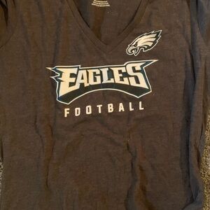 NFL Team Apparel Women's Black V-Neck Shirt